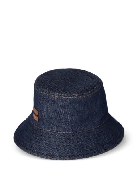 denim bucket hat by MIU MIU