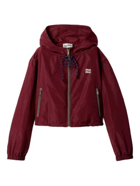 drawstring-hood blouson jacket by MIU MIU