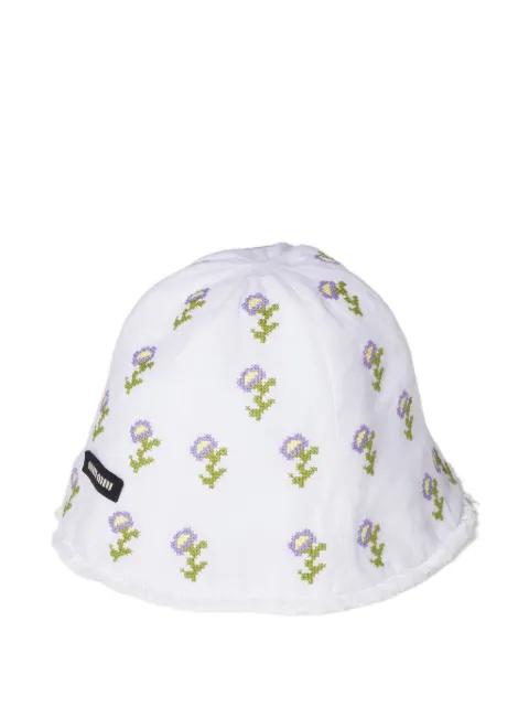 embroidered beanie cap by MIU MIU