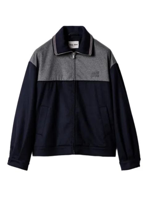 embroidered-logo zipped sweatshirt by MIU MIU