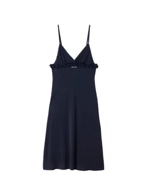 embroidered marocain crepe dress by MIU MIU