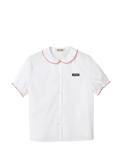 embroidered poplin shirt by MIU MIU