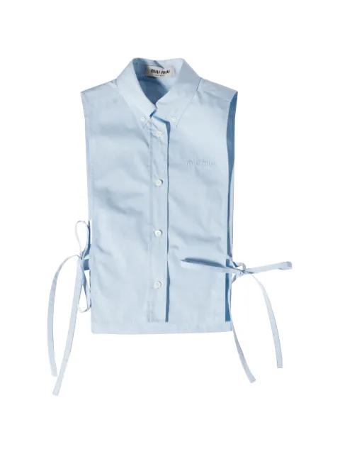 embroidered tie-side shirt by MIU MIU