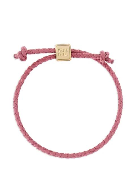 engraved-dice leather bracelet by MIU MIU