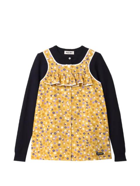 floral-print ruffled top by MIU MIU
