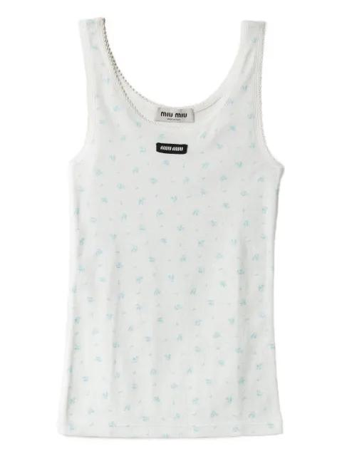 floral-print tank top by MIU MIU