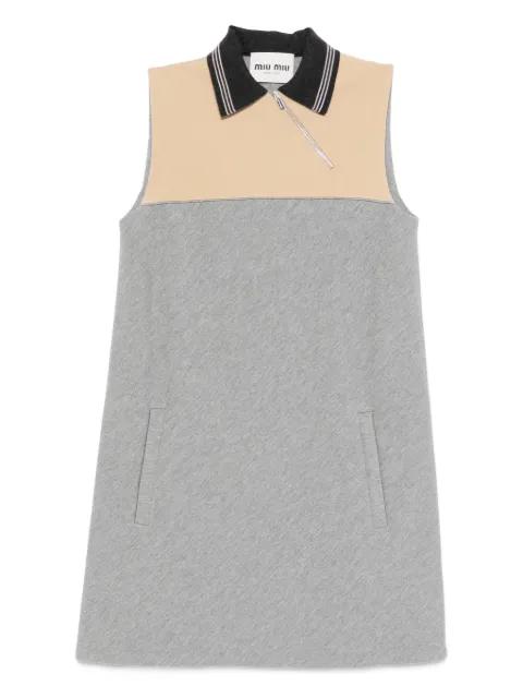half-zip polo-collar mini dress by MIU MIU