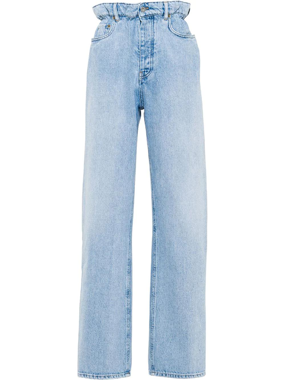 high-waisted straight-leg jeans by MIU MIU