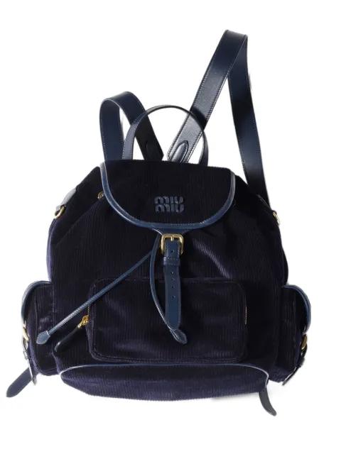 large corduroy backpack by MIU MIU