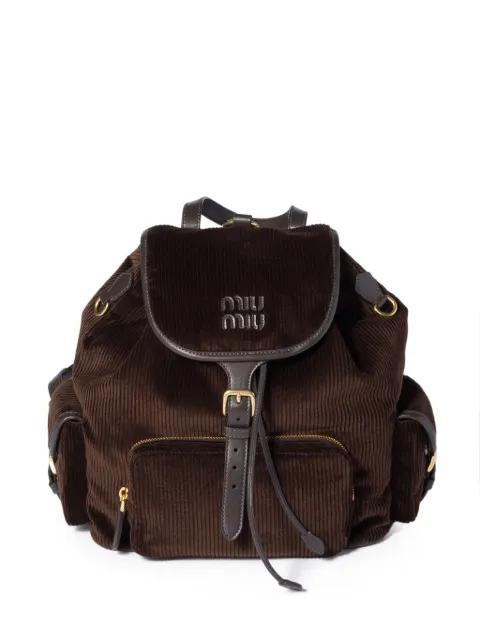 large corduroy backpack by MIU MIU