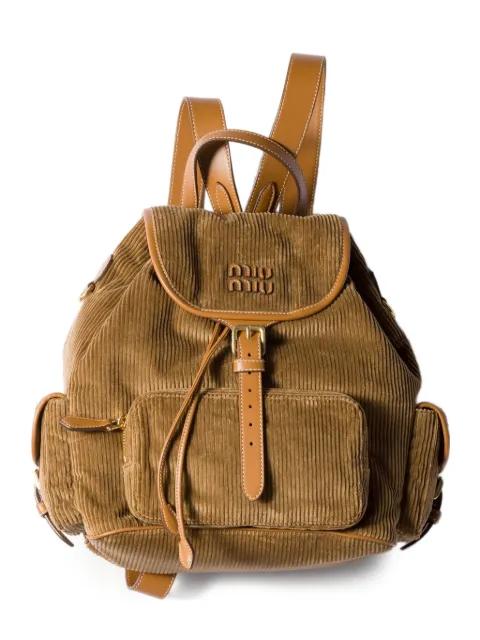 large corduroy cotton backpack by MIU MIU