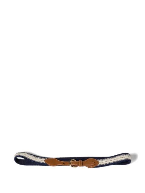 leather and cotton crochet belt by MIU MIU