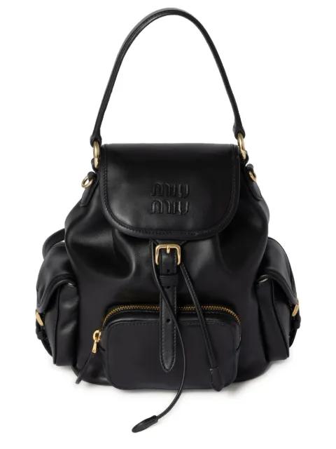 leather backpack by MIU MIU