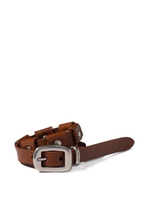 leather bracelet with buckle by MIU MIU