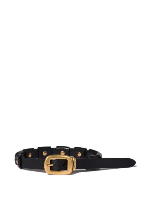 leather bracelet with buckle by MIU MIU