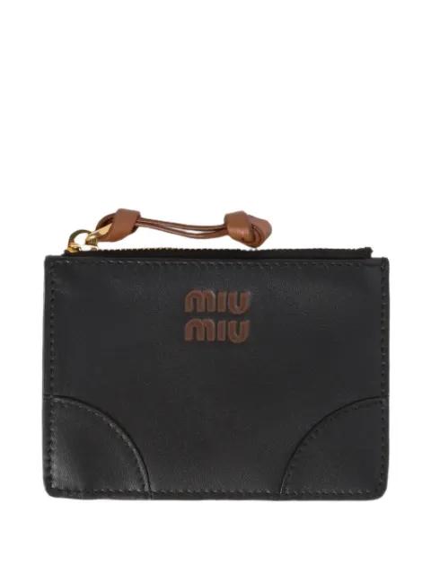 logo-detail zip-fastening wallet by MIU MIU
