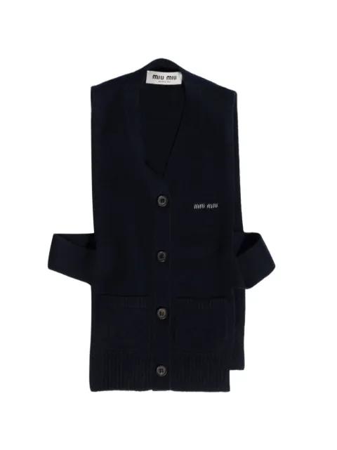 logo-embroidered cashmere sweater by MIU MIU