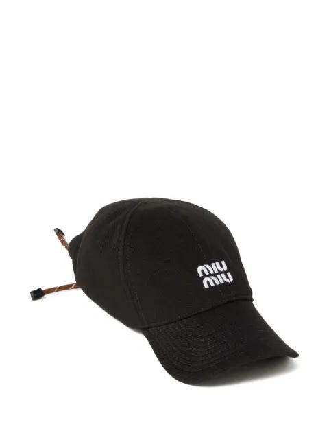 logo-embroidered drawstring baseball cap by MIU MIU
