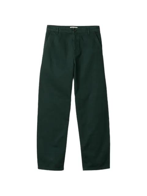 logo-embroidered gabardine trousers by MIU MIU