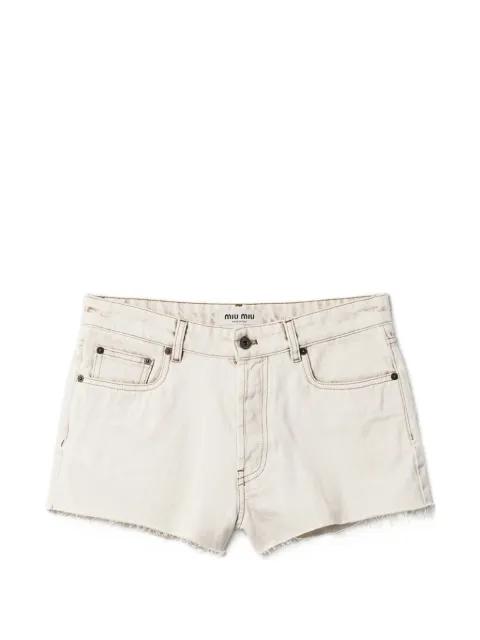 logo-embroidered shorts by MIU MIU