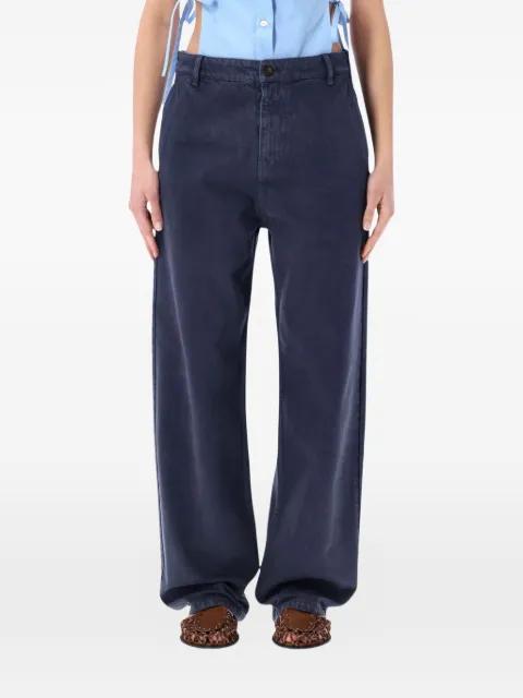 logo-embroidered trousers by MIU MIU