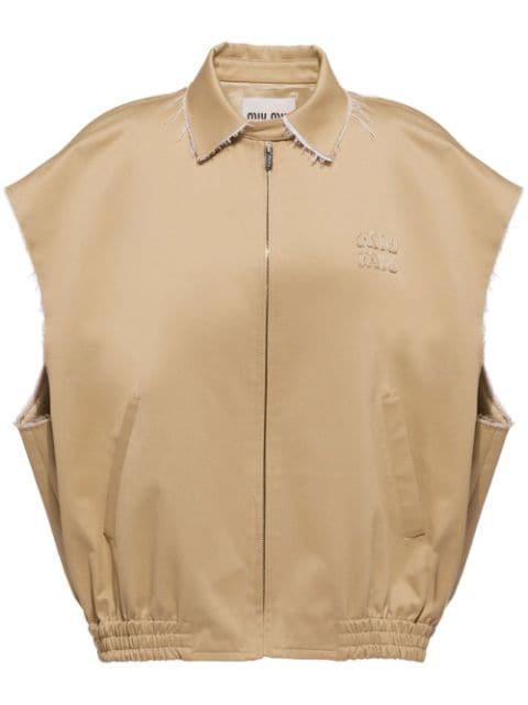 logo-patch chino blouson by MIU MIU