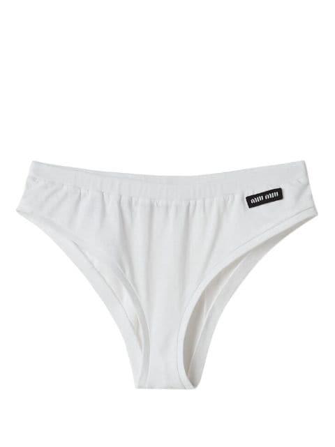 logo-patch cotton briefs by MIU MIU