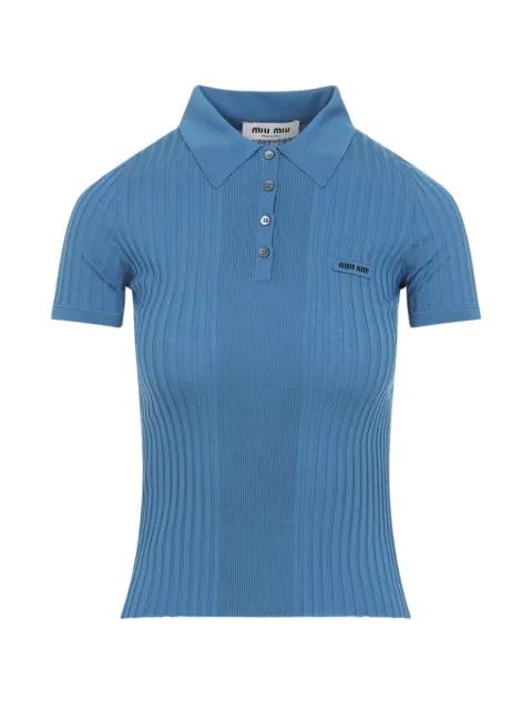 logo-plaque polo top by MIU MIU