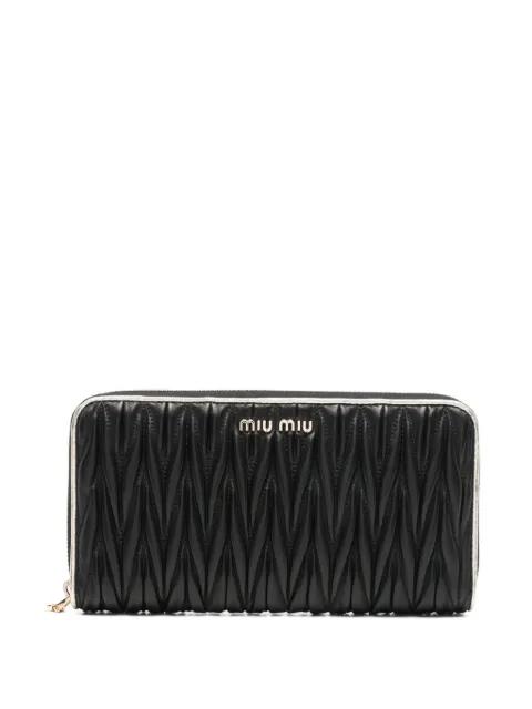 logo-plaque wallet by MIU MIU