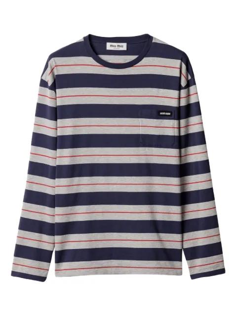 long-sleeves cotton T-shirt by MIU MIU