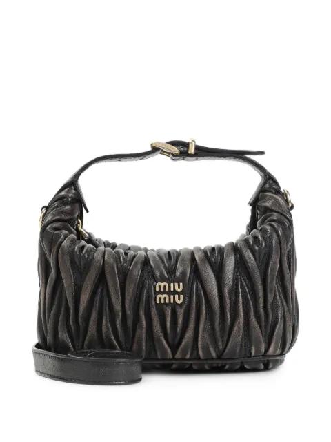 matelassé leather mini bag by MIU MIU
