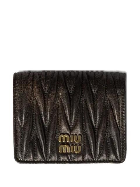 matelassé leather wallet by MIU MIU