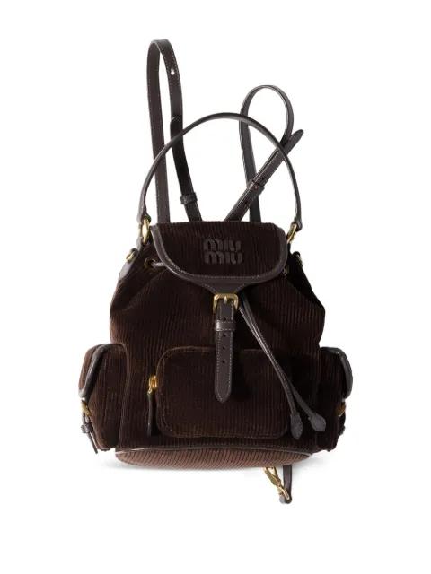 medium corduroy cotton backpack by MIU MIU