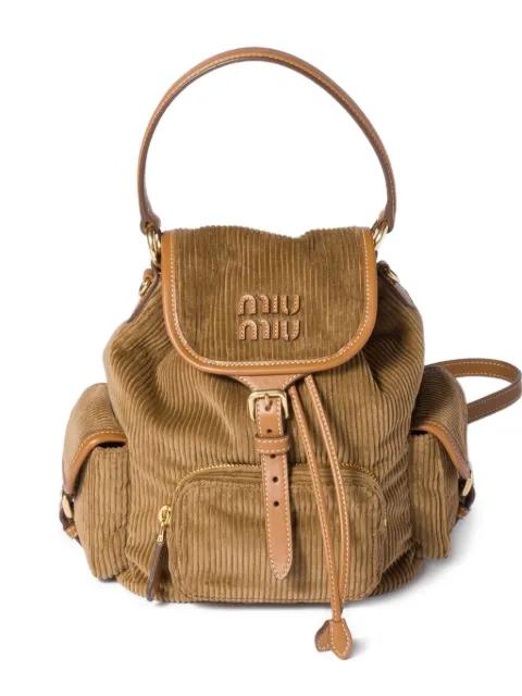 medium corduroy cotton backpack by MIU MIU