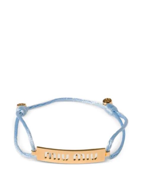 metal and cord bracelet by MIU MIU
