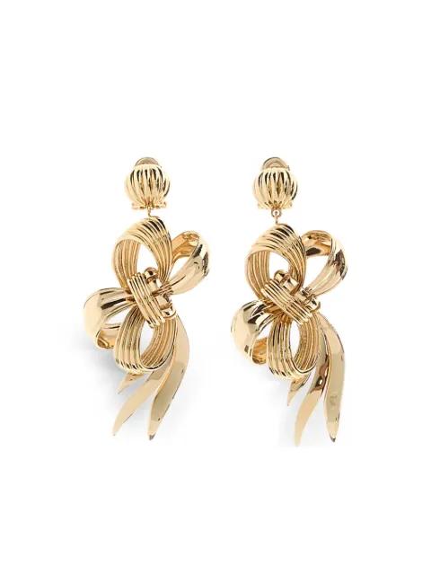 metal bow earrings by MIU MIU