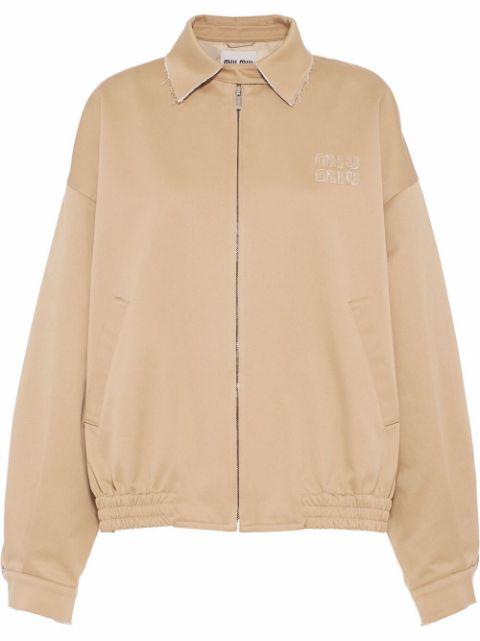 oversized cotton blouson jacket by MIU MIU