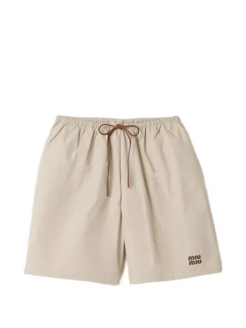 panama cotton bermuda shorts by MIU MIU