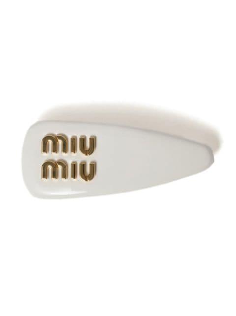 patent leather hair clip by MIU MIU