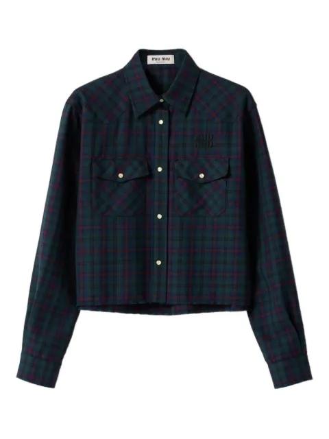 plaid-print snap-fastening shirt by MIU MIU
