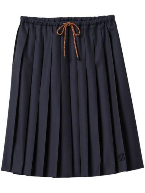 pleated midi skirt by MIU MIU