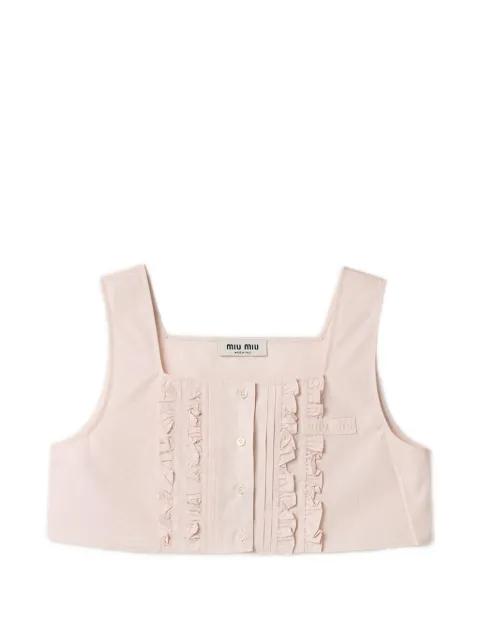 poplin crop top by MIU MIU