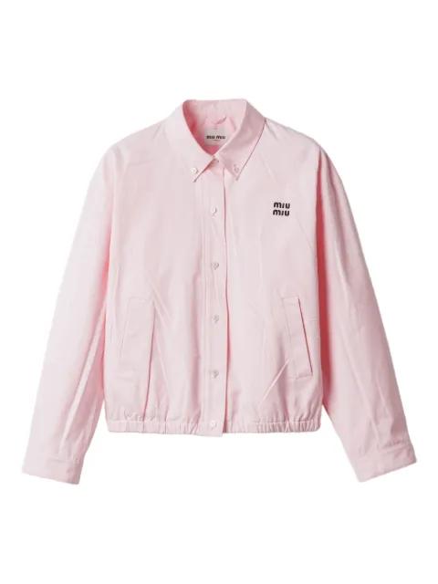 poplin fitted shirt jacket by MIU MIU