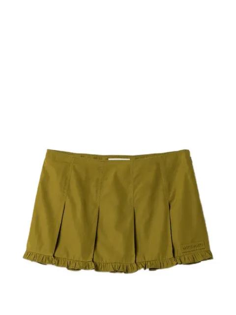 poplin pleated miniskirt by MIU MIU