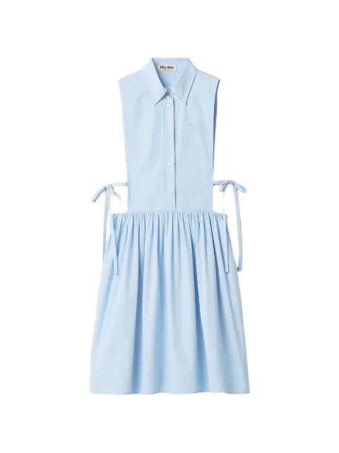 poplin side-tie dress by MIU MIU