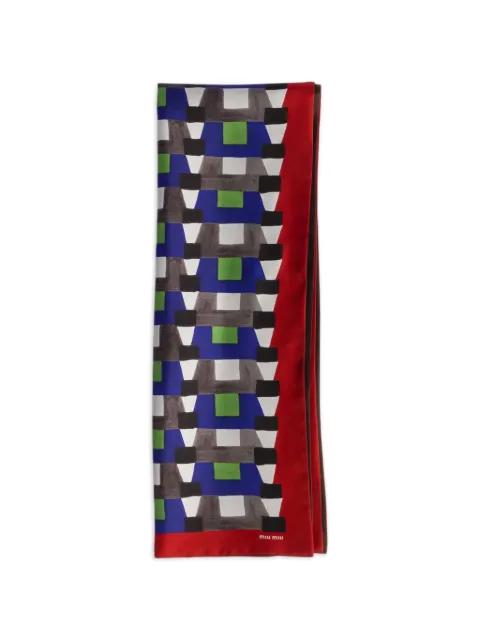 printed silk scarf by MIU MIU