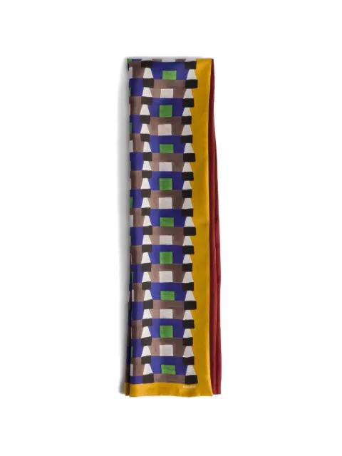 printed silk scarf by MIU MIU