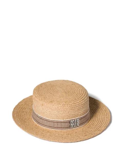 raffia hat by MIU MIU