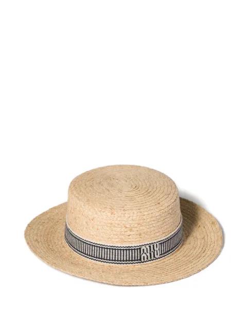 raffia hat by MIU MIU