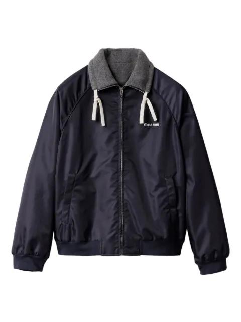reversible embroidered-logo bomber jacket by MIU MIU